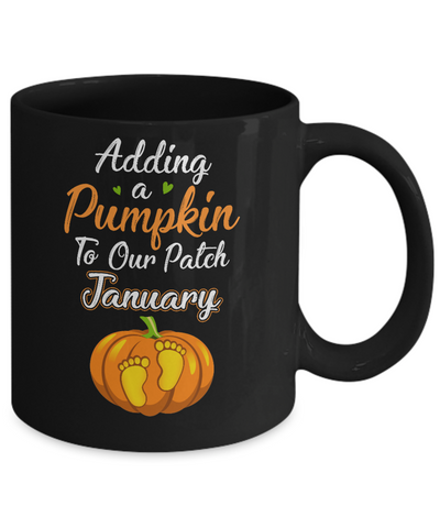 Halloween Pumpkin Pregnancy Mom Due Date In January 2022 Mug Coffee Mug | Teecentury.com