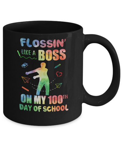 Flossin Like Boss 100 Day Of School Teacher Gift Mug Coffee Mug | Teecentury.com