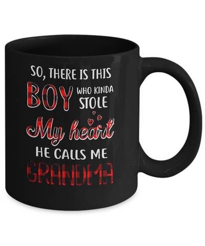 This Boy Who Kinda Stole My Heart He Calls Me Grandma Mug Coffee Mug | Teecentury.com