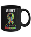 Aunt Of A Warrior Support Autism Awareness Gift Mug Coffee Mug | Teecentury.com