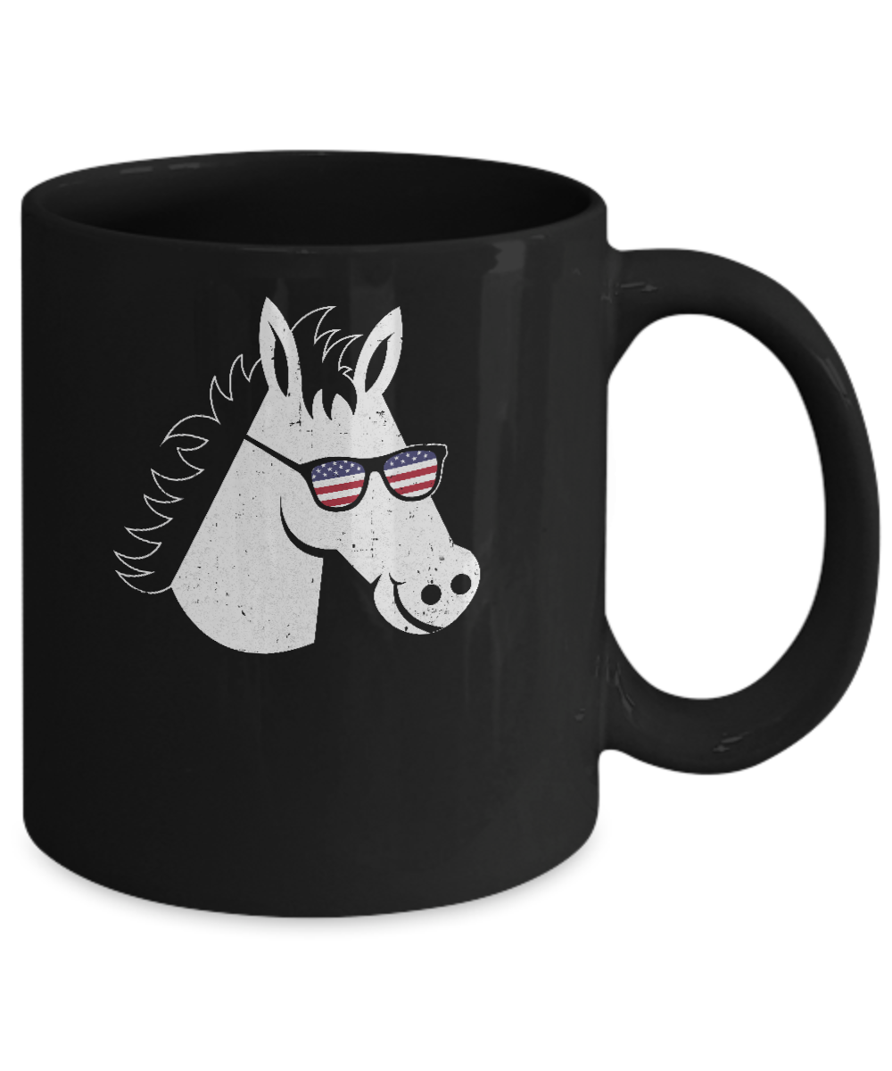 July 4Th Patriotic USA American Flag With Horse Mug Coffee Mug | Teecentury.com