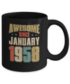 Vintage Retro Awesome Since January 1958 64th Birthday Mug Coffee Mug | Teecentury.com