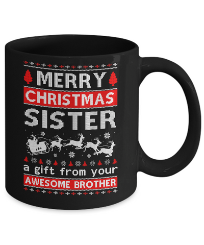 Merry Christmas Sister A Gift From Your Brother Sweater Mug Coffee Mug | Teecentury.com