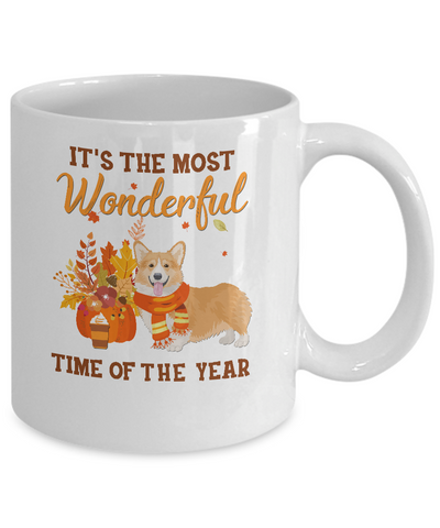 Corgi Autumn It's The Most Wonderful Time Of The Year Mug Coffee Mug | Teecentury.com