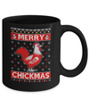 Merry Chickmas Farmer Chicken Ugly Christmas Sweater Mug Coffee Mug | Teecentury.com