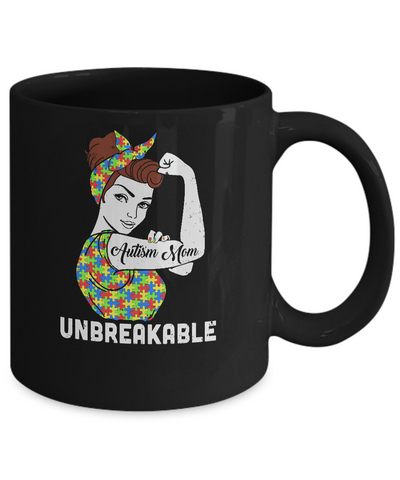 Autism Mom Unbreakable Support Autism Awareness Mug Coffee Mug | Teecentury.com