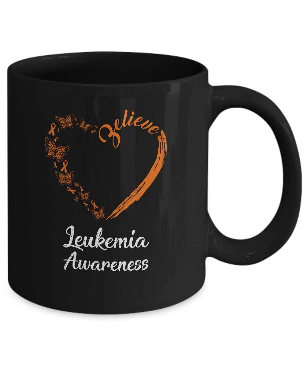 Butterfly Believe Leukemia Awareness Ribbon Gifts Mug Coffee Mug | Teecentury.com