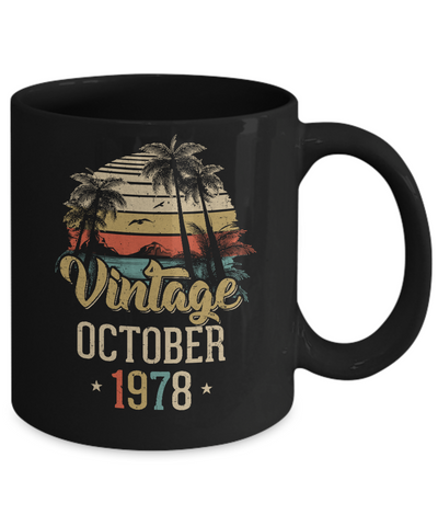 Retro Classic Vintage October 1978 44th Birthday Gift Mug Coffee Mug | Teecentury.com