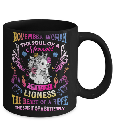 November Woman The Soul Of A Mermaid Birthday Mug Coffee Mug | Teecentury.com