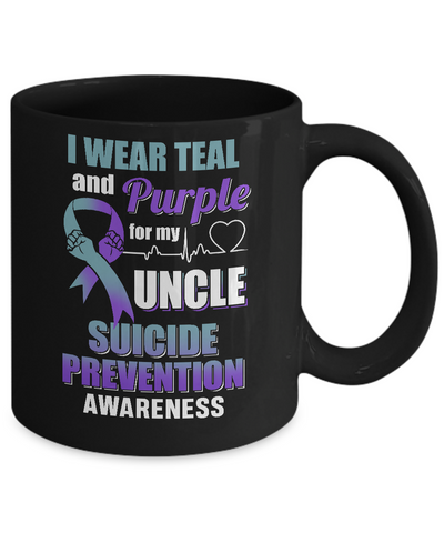 I Wear Teal And Purple For My Uncle Suicide Prevention Mug Coffee Mug | Teecentury.com