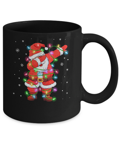 Dabbing Santa Mug For Boys Girls Christmas Tree Lights Mug Coffee Mug | Teecentury.com