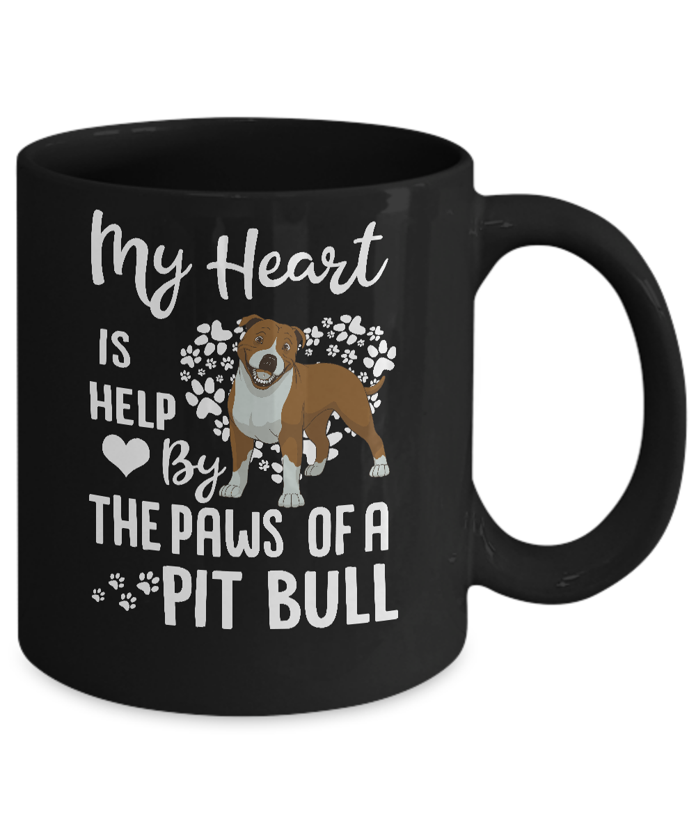 My Heart Is Held By The Paws Of A Pit Bull Lover Mug Coffee Mug | Teecentury.com