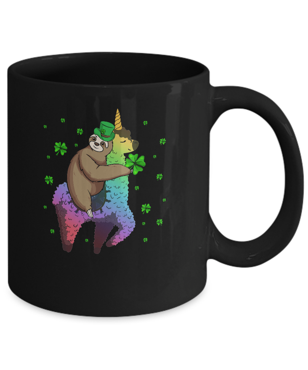 Leprechaun Sloth Riding Llama Unicorn St Patricks Day Mug Coffee Mug | Teecentury.com