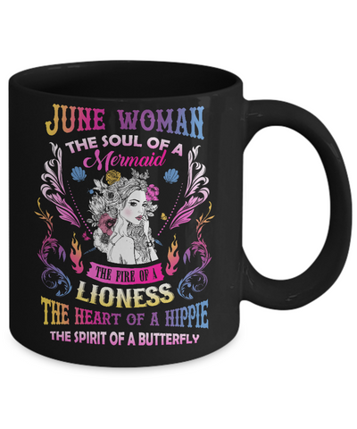 June Woman The Soul Of A Mermaid Birthday Mug Coffee Mug | Teecentury.com