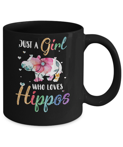 Just A Girl Who Loves Hippos Cute Hippo Lover Mug Coffee Mug | Teecentury.com