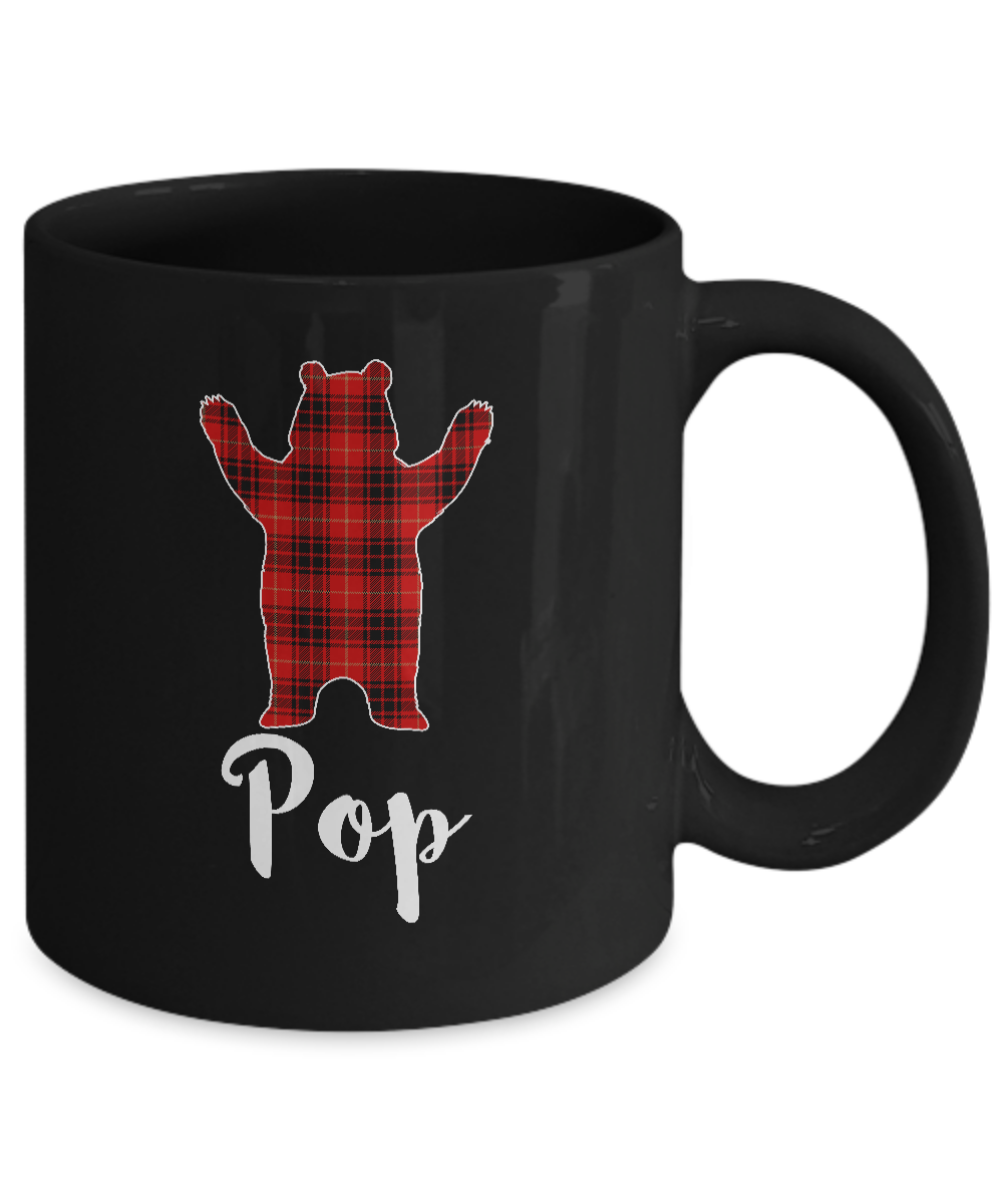Red Pop Bear Buffalo Plaid Family Christmas Pajamas Mug Coffee Mug | Teecentury.com