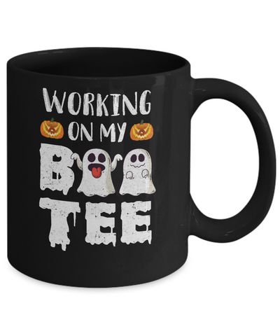 Working On My Boo Tee Funny Ghost Halloween Mug Coffee Mug | Teecentury.com