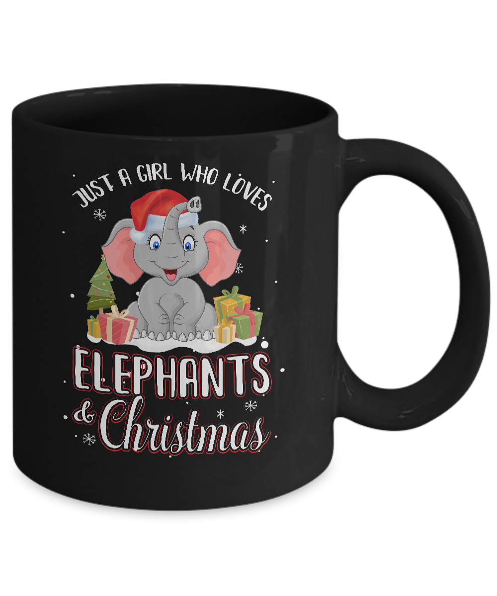 Just A Girl Who Loves Elephants And Christmas Mug Coffee Mug | Teecentury.com