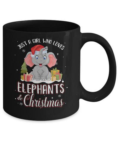 Just A Girl Who Loves Elephants And Christmas Mug Coffee Mug | Teecentury.com
