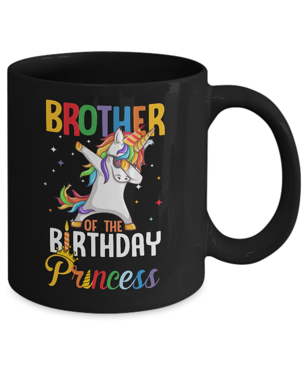 Brother Of The Birthday Girl Dabbing Unicorn Party Mug Coffee Mug | Teecentury.com