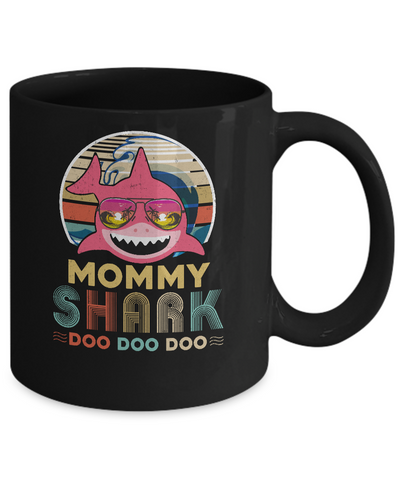 Retro Vintage Mommy Shark Doo Doo Doo Mug Coffee Mug | Teecentury.com