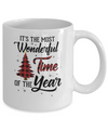 The Most Wonderful Time Of The Year Christmas Buffalo Plaid Mug Coffee Mug | Teecentury.com