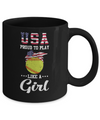 Usa Proud To Play Like A Girl Softball Mug Coffee Mug | Teecentury.com