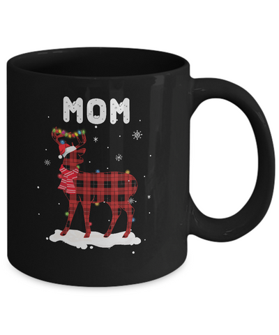 Mom Deer Red Plaid Christmas Family Matching Pajamas Mug Coffee Mug | Teecentury.com