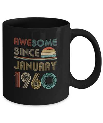 Awesome Since January 1960 Vintage 62th Birthday Gifts Mug Coffee Mug | Teecentury.com