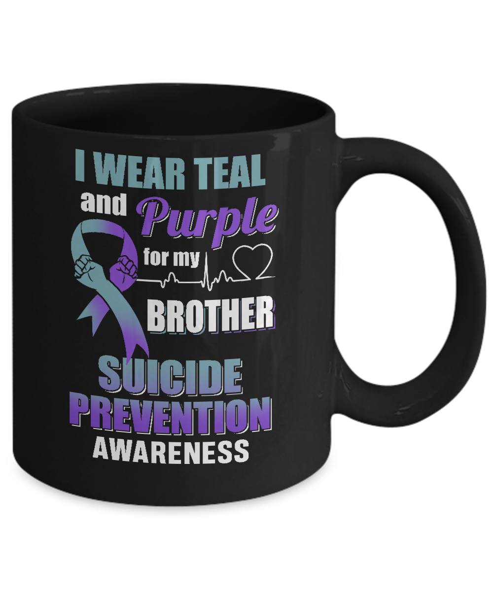 I Wear Teal Purple For My Brother Suicide Prevention Mug Coffee Mug | Teecentury.com