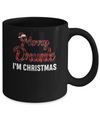Red Plaid Xmas Drinking Wine Merry Drunk I'm Christmas Mug Coffee Mug | Teecentury.com