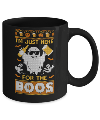 I'm Just Here For The Boos Halloween Ugly Sweater Mug Coffee Mug | Teecentury.com