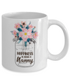 Happiness Is Being Nanny Life Flower Nanny Gifts Mug Coffee Mug | Teecentury.com