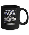 Proud Papa Police Thin Blue Line Flag Fathers Day Mug Coffee Mug | Teecentury.com