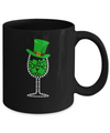 Shamrock Wine Glass Top Hat St Patrick's Day Gift Mug Coffee Mug | Teecentury.com