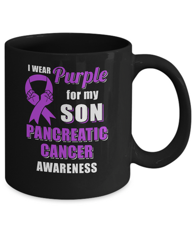 I Wear Purple For My Son Pancreatic Cancer Dad Mom Mug Coffee Mug | Teecentury.com