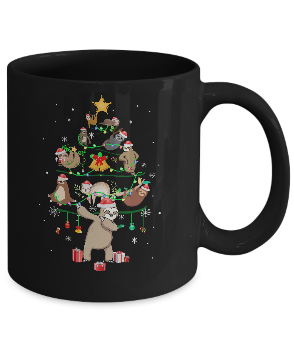 Sloth Christmas Tree Lights Funny Sloth Xmas Gift Mug Coffee Mug | Teecentury.com