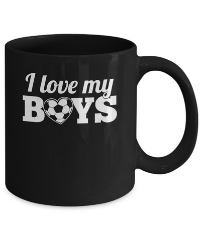 Love My Boys Mom And Dad Soccer Mug Coffee Mug | Teecentury.com