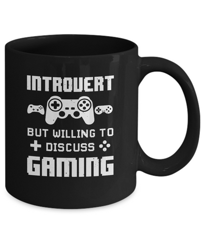 Introvert But Willing To Discuss Gaming Funny Video Game Mug Coffee Mug | Teecentury.com