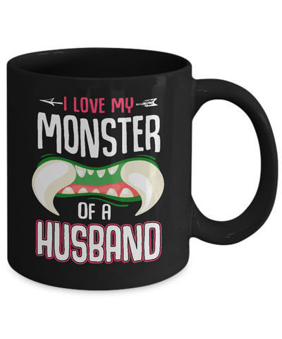 Monster Of A Husband Funny Couples Halloween Mug Coffee Mug | Teecentury.com
