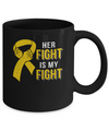 Her Fight Is My Fight Childhood Cancer Yellow Ribbon Mug Coffee Mug | Teecentury.com