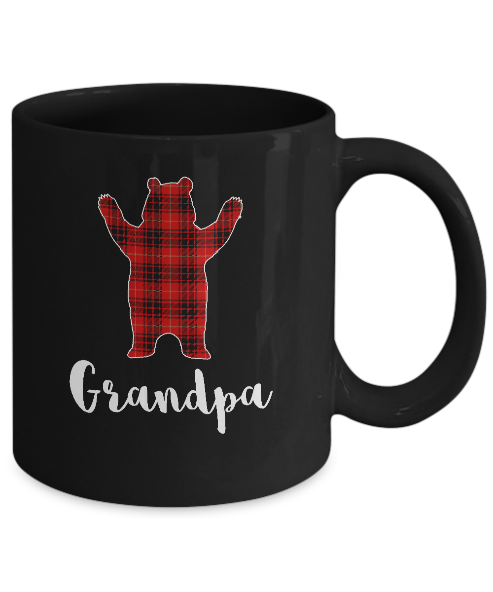 Red Grandpa Bear Buffalo Plaid Family Christmas Pajamas Mug Coffee Mug | Teecentury.com