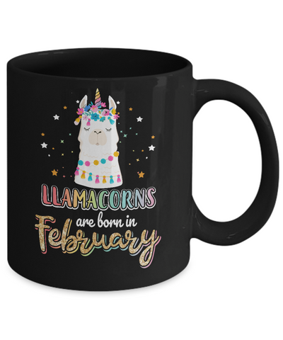 Llama Unicorn Llamacorns Born In February Birthday Gift Mug Coffee Mug | Teecentury.com