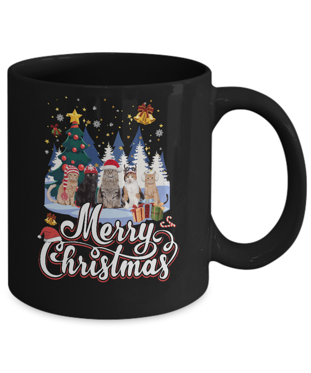 Merry Christmas Cat Women Girls Christmas Gift Mug Coffee Mug | Teecentury.com