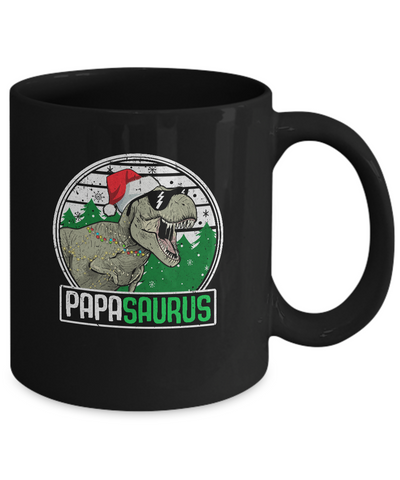 Papasaurus Papa Dinosaur T-Rex Family Christmas Mug Coffee Mug | Teecentury.com