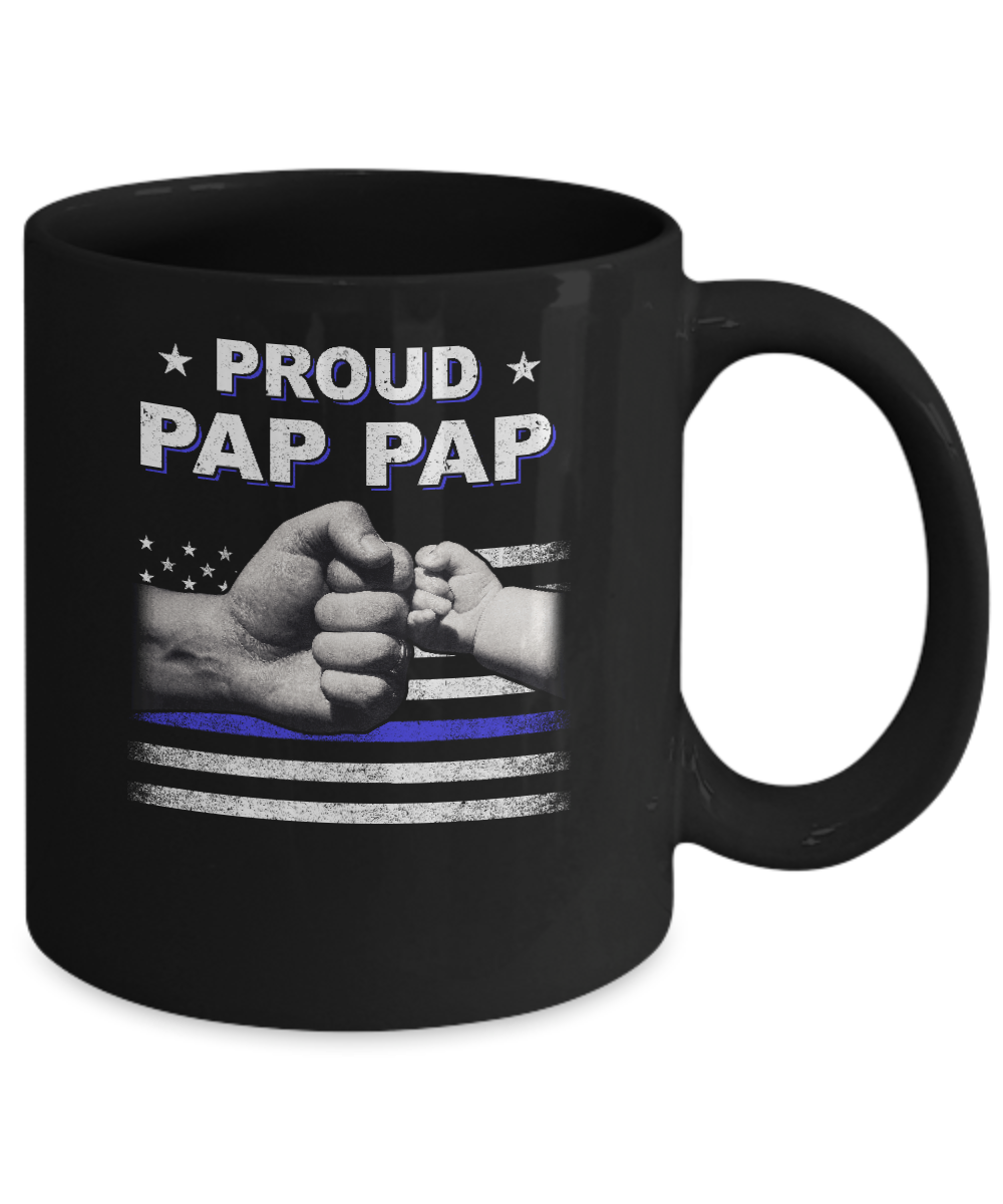Proud Pap Pap Police Thin Blue Line Flag Fathers Day Mug Coffee Mug | Teecentury.com