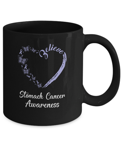 Butterfly Believe Stomach Cancer Awareness Ribbon Gifts Mug Coffee Mug | Teecentury.com