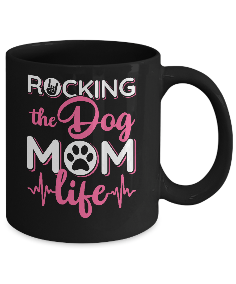 Rocking The Dog Mom Life Mug Coffee Mug | Teecentury.com