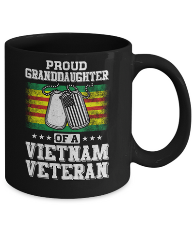 Proud Granddaughter Of A Veteran Papa Grandpa Grandma Mug Coffee Mug | Teecentury.com