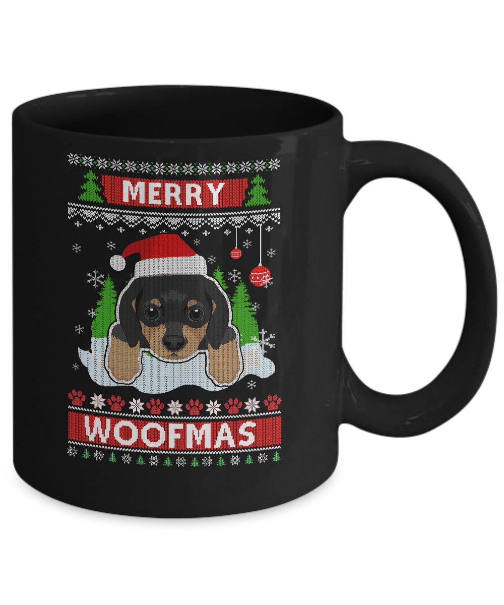Dachshund Merry Woofmas Ugly Christmas Sweater Mug Coffee Mug | Teecentury.com